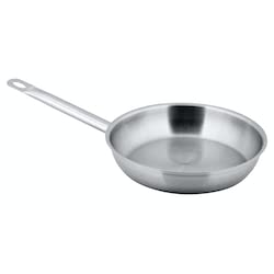 METRO Professional Sartén sin revestimiento, de acero inoxidable, con acabado satinado, Ø 24 cm, apta para inducción y horno máx. 240 °C, para uso privado/comercial, plateada