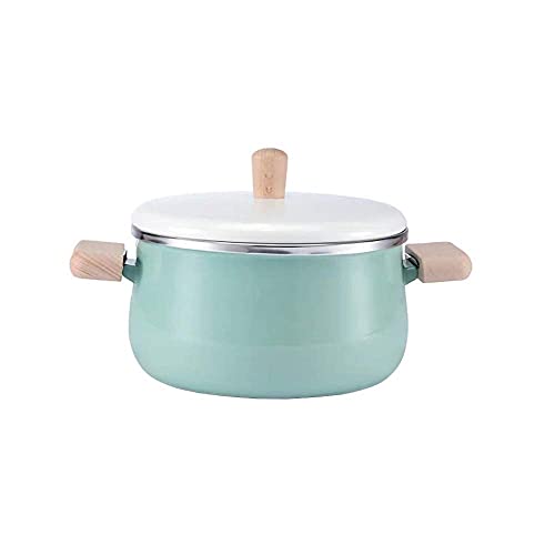 DZX Ollas de Cocina, Olla de Porcelana esmaltada para Leche Olla de Cocina Olla de Sopa nórdica Antiadherente con Tapa Cocina de inducción Estufa de Gas Utensilios de Cocina aplicables (Color: B)