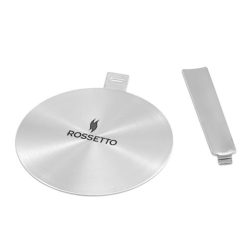 ROSSETTO Adaptador de inducción Difusor para Placa de Inducción Difusor de Calor con Asa Desmontable para Cafetera de Acero Inoxidable (24cm)