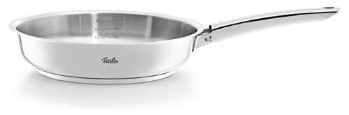 Fissler Steelux Pro Sartén de acero inoxidable, diámetro de 24 cm, sartén sin recubrimiento, para dorar y saltear, inducción