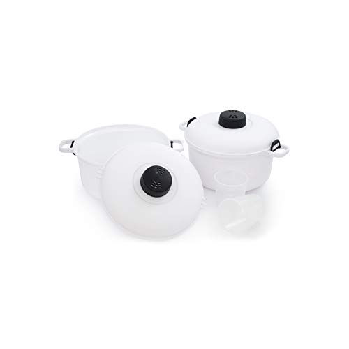 We Houseware Quick Cook Pro Olla Multiusos Cocina al Vapor en Microondas, Blanco, Capacidad 2,8 Litros, 20 cm