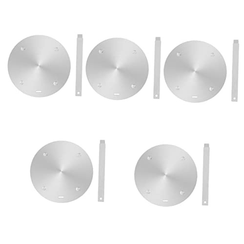 1 Juego de placa de conducción de calor para cocina de inducción, acero inoxidable plateado, aleación de aluminio, utensilios de cocina de vidrio de Alemania (Silverx5pcs 16X16X0.3