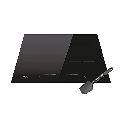 Haier Series 4, HAIPSJ64MC, Placa induccion inteligente, 4 fuegos, Sonda térmica, Wi-Fi, Control Multislider, 7000 W, Negro, 52 x 59 cm