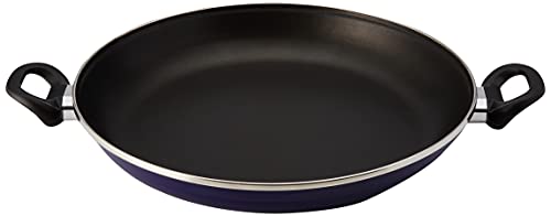 VITREX 71PVPAMAZ34 71PVPAMAZ34-Paellera Gourmet de Acero esmaltado Antiadherente 3 Capas inducción-Granito Modelo Marseille Azul de 34 cm, Multicolor