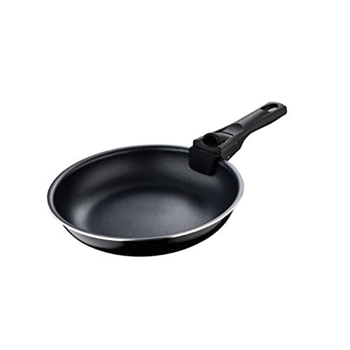 Bergner Click&Cook Black Edition | Juego de Sartenes de 3 Piezas de 22 y 26 cm + Mango Ergonómico Extraíble| Aluminio Prensado y Antiadherente | Para Todo Tipo de Cocinas y Horno