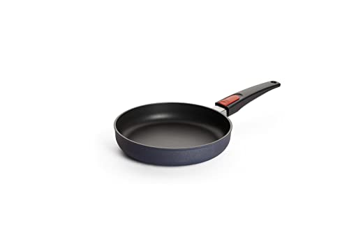 Woll Diamond Lite - Sartén plana (para inducción, 22 cm de diámetro, 5 cm de alto, con mango extraíble, apta para todo tipo de fuegos, aluminio fundido, apta para horno, color antracita