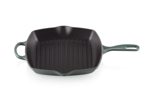 Le Creuset Sartén skillet cuadrada grill de hierro fundido, 26 cm, Artichaut, 20183267950422