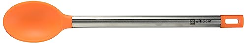 BRA Efficient Cuchara de Cocina, Acero INOX, Nailon y Silicona, Naranja, 35 cm