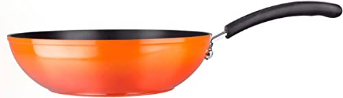 VITREX 71PVWOSMR30 71PVWOSMR30-Wok Gourmet esmaltado Antiadherente 2 Capas inducción Modelo Marseille ROJA de 30 cm, Acero al Carbono, Multicolor