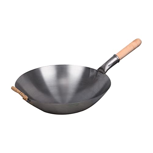 OQHAIR pieza de base única para el hogar, tocino profundo, mano, camping, español, antiadherente, gris, universal, utensilios de cocina, sartenes de acero, restaurante, redondo tradiciona