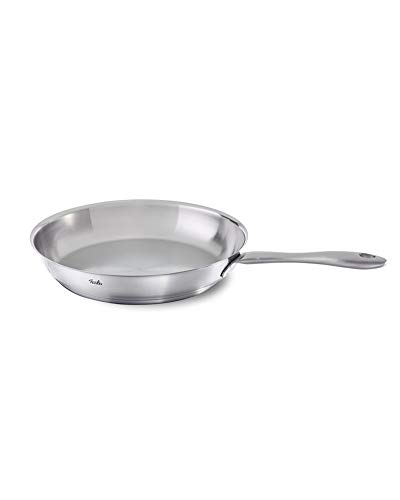 Fissler Catania Sartén de acero inoxidable, diámetro de 24 cm, sin recubrimiento, sartén para guisar, ideal para freír, para todas las placas, también inducción