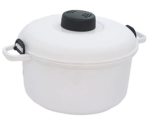 RevolutionLine - Olla a vapor para microondas | Olla a presión Multiusos para Microondas | Color blanco | Capacidad 2,8 Litros | Cocina al vapor | Fácil, rápido y saludable | Dimensiones: 27x10x20 cm