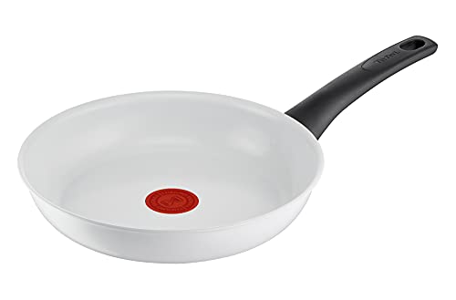 Tefal C41702 Ceramic Control Sartén 20 cm | Sellado de cerámica seguro | Indicador de temperatura de señal térmica | Fácil limpieza | Apto para inducción| Blanco