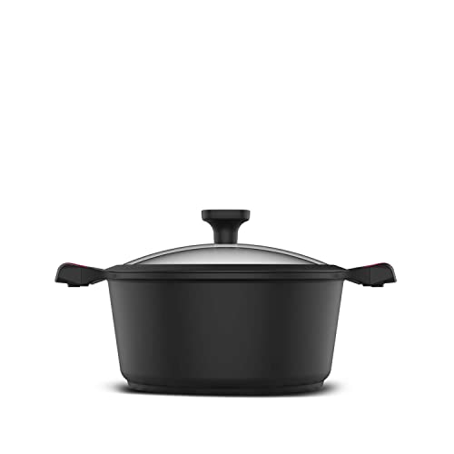 Taurus Great Moments Cazuela 24 - Cazuela de aluminio fundido. 24 cm diámetro. mango ergonómico. apta para todo tipo de fuegos. recubrimiento antiadherente. apta para lavavajillas. libre PFOA. negro