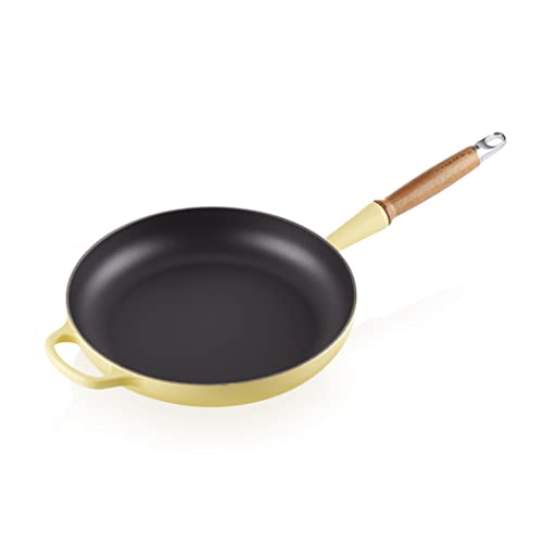 Le Creuset Sartén Signature con mango de madera de hierro fundido, 28 cm, 2, 6 L, Soleil, 20258284030422