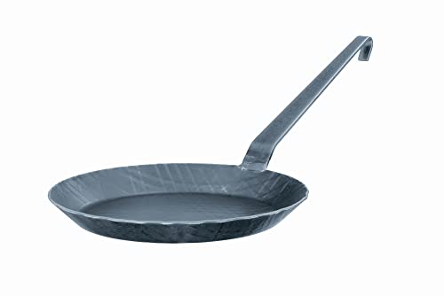 Rösle Serie 1888 Sartén de Hierro Forjado de Calidad para Patatas Fritas Crujientes y Asado Rápido de Carne, con Mango Estilo Gancho, Apta para Parrilla E Inducción, 24 cm