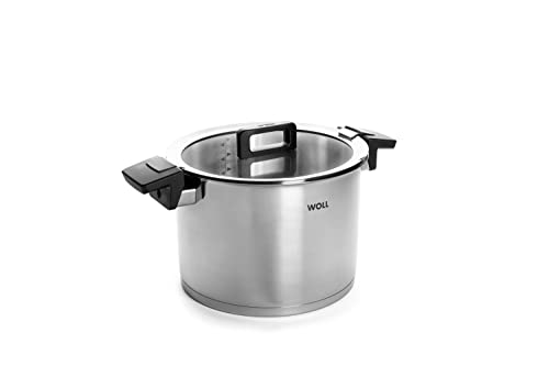 Woll 124-2NC Concept Gran Olla de Acero Inoxidable para cocinas de inducción, diámetro 24 cm, 17 cm de Alto, 7,6 litros multifunción con Tapa en Caja