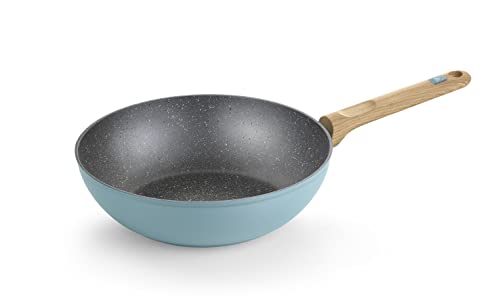 BRA Nordik - Wok 28 cm, aluminio forjado con antiadherente, apto para todo tipo de cocinas incluida inducción
