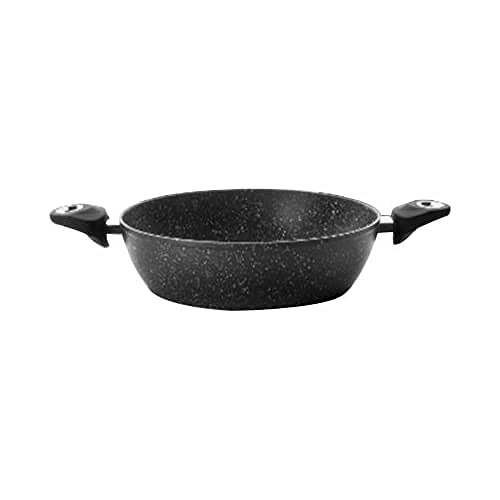 IBILI - Sarten honda con 2 asas natura, 32 cms, Aluminio, Antiadherente estilo piedra, Apto para induccion