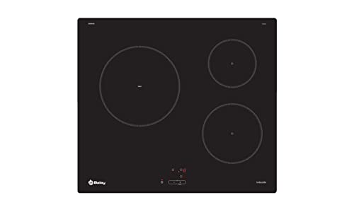 Balay 3EB864EN Placa de inducción de 60cm sin marco, 3 zonas de inducción,Zona 24 cm I Sin bisel I Año 2022, táctil con 9 posiciones