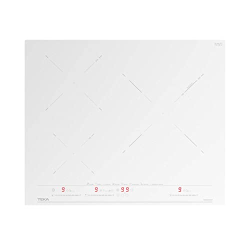 Teka IZC 63632 MST - Placa Inducción 3 Fuegos Master Sense Cristal Color, Placa Inducción 60cm, con Zona Paellera, Fácil de Instalar, con Sistema Touch Control Multislider, Color Blanco