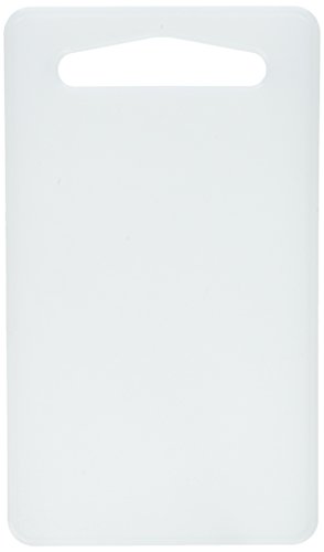 FACKELMANN Tabla de cortar cocina polietileno pequeña en blanco con asa, para verduras, carne, pescado, embutido o queso, 24x14cm, 1ud.