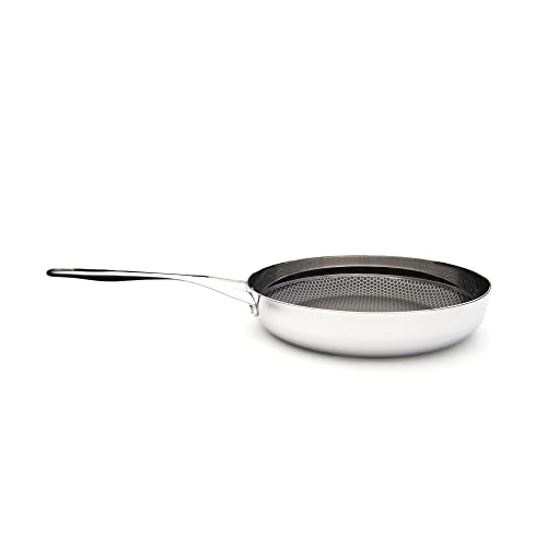 CROWD COOKWARE Sartén Blackbeard de 24 cm de diámetro, antiadherente y resistente a los arañazos, fabricada en acero inoxidable, apta para todo tipo de cocinas y hornos y apta para lavavajillas