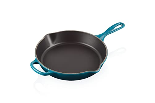 Le Creuset Sartén skillet alta de hierro fundido, 26 cm, 2 litros, Deep Teal, 20187266420422