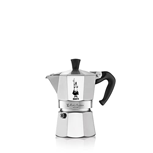 Bialetti - Moka Express: Icónica Cafetera Italiana para Espresso, Auténtico Café Italiano, Cafetera 4 Tazas (190 Ml), Aluminio, Plata