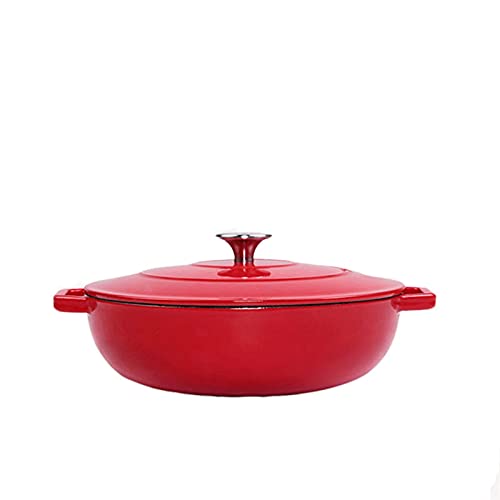 SkadMan Cazuela 25 cm de Esmalte de Hierro Fundido mariscos Estofado de estofado Pot Pot Casserole Multifuncional Cocina de Restaurante, etc.