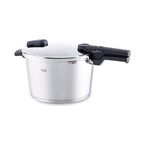 Fissler Vitaquick Olla a presión de inducción, 6 L y 22 cm de diámetro, acero inoxidable, 2 niveles de cocción, apilable