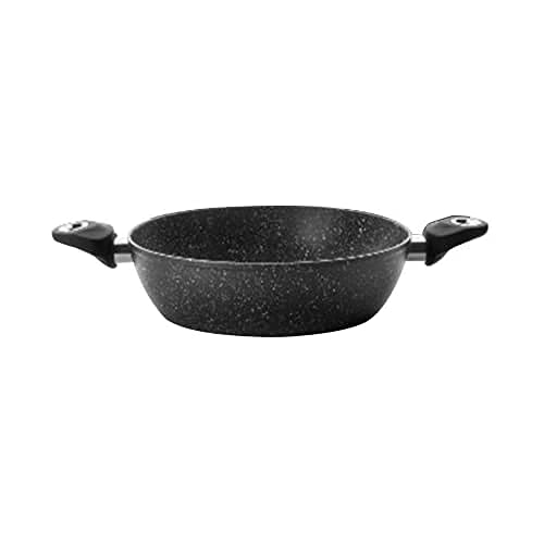 IBILI - Sarten honda con 2 asas natura, 28 cms, Aluminio, Antiadherente estilo piedra, Apto para induccion