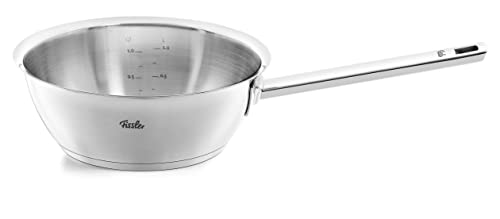 Fissler Original-Profi Collection Sartén honda de 1,9 L y 20 cm de diámetro, acero inoxidable, con reborde y escala de medición integrada, inducción