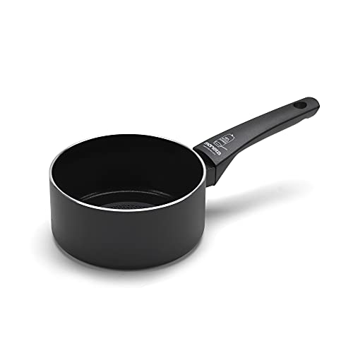 Moneta Recy Cazo de Inducción, Superficie de Material Reciclado, Revestimiento Antiadherente y Antirayaduras, Apta para Todas las Cocinas y para el Lavavajillas. Diámetro 16 cm