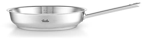 Fissler Original-Profi Collection Sartén de acero inoxidable, 28 cm de diámetro, sartén con escala de medición integrada, superficie de cocción Novogrill, inducción