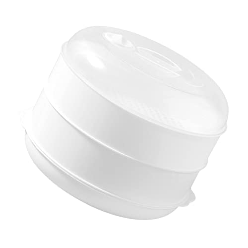 JINGLING Vaporizador multicapa para microondas - Olla a presión para microondas - Cocina redonda para microondas, vaporizador, receta, plegable, apto para lavavajillas