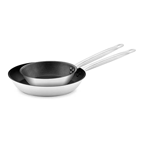 Royal Catering Set 2 Sartenes De Acero Inoxidable Revestidas RCFP-20-28NS (Forma Redonda, Profundidad: 5 cm, Diámetro: 20/28cm)