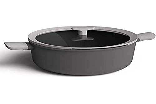 Berghoff 3950170 Olla de 2 Asas 28cm, 6,2l + Tapa, Aluminio, inducción, Color Gris