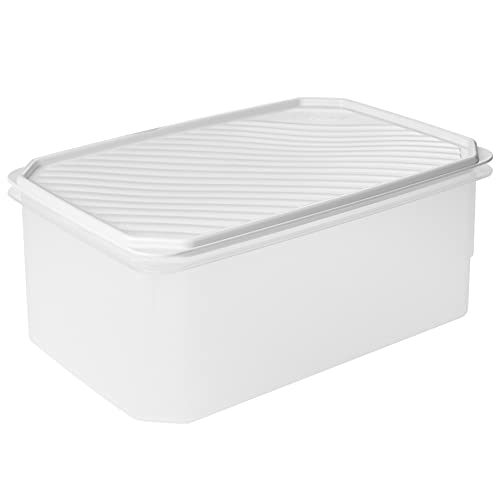 Tatay Fiambrera de Alimentos, Hermética, 4.7 L de Capacidad, Tapa Flexible a Presión, Libre de BPA, Apto Microondas y Lavavajillas, Color Blanco, Medidas: 28.5 x 18.5 x 12.2 cm
