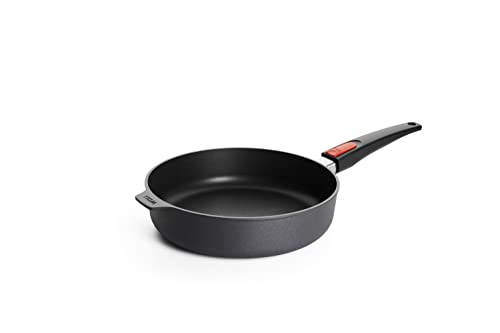 Woll Diamond Lite Sartén de borde alto inductiva, diámetro de 26 cm, 7 cm de alto, con mango desmontable, apta para todo tipo de fuegos, sartén de aluminio fundido, apta para horno, antracita