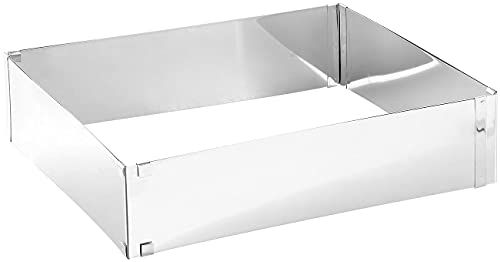 Rosenstein & Söhne Anillo de pastel: Marco para hornear de acero inoxidable, rectangular, ajustable hasta un máximo de 47 x 38 cm (Marco para hornear angular)