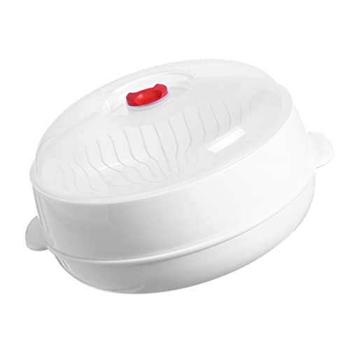 HEMOTON Microondas de Utensilios de Cocina Cocina de Cocción de Vapor de Cocción de Microondas para Tocino Arroz Vegetal Pasta Filete Cocinar Copa de Vapor para Peces Vegetal Dim Sum