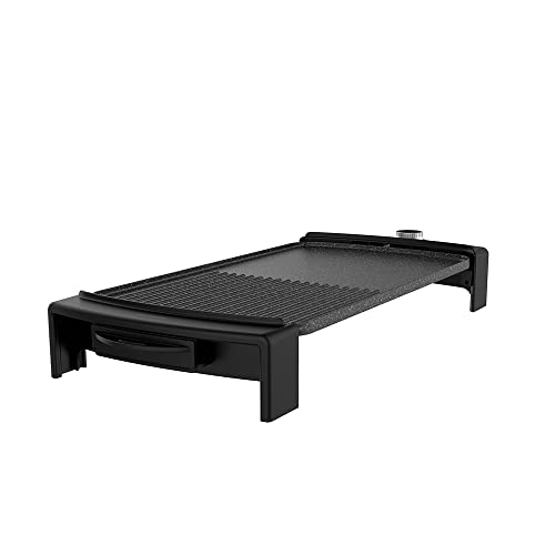 Cecotec Plancha de Asar Eléctrica Tasty&Grill 2500 RockWater MixGrill. 2150 W, Revestimiento Antiadherente, Superficie Mixta, Termostato Regulable, Apta para Lavavajillas