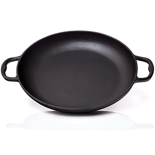 BBQ-Nerd© - Sartén para paella de hierro fundido (⌀36 cm,6 personas), sartén antiadherente con base plana para paella tradicional española, sartén de hierro fundido para barbacoa y estufa de inducción