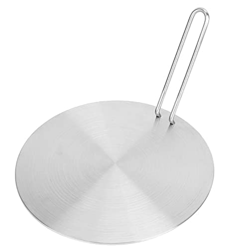 Placa Difusora de Calor con Mango Desmontable Inducción Acero Inoxidable para Sartenes Vidrio Estufa Gas Eléctrica Adaptador Cocina Anillo Difusor Convertidor Disco Difusión Adaptadora Universal