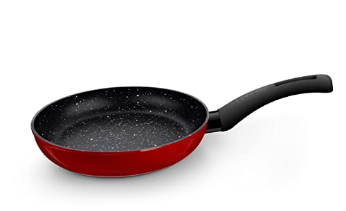 BRA TITANIO NONSTICK - Sartén Aluminio forjado 22cm, antiadherente tricapa sin PFOA, apta para todo tipo de cocina e inducción, roja