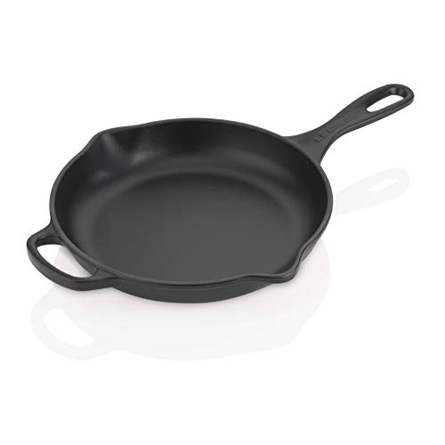 Le Creuset Sartén skillet redonda de hierro fundido, diámetro 23 cm, Negro Mate, 20182230000422
