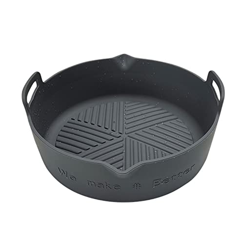 Worparsen Sartén de silicona ligera para freidora de aire, sartén para hornear, buena dureza, color gris