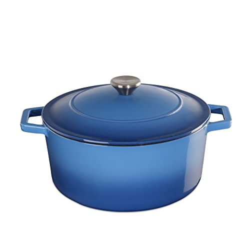 Mellerware - Cacerola de hierro fundido CUKING Heavy 22cm 3,3L | Apta para todos tipos de cocina: vitrocerámica, gas, horno, placa electrica e induccion | Antiadherente | Libre PFOA y PTFE | Azul