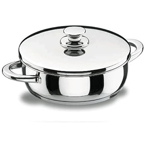 Lacor Vitrocor Tartera con Tapa, Acero Inoxidable 18/10, Plateado, 22 cm